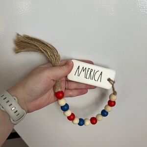 Rae Dunn America Beaded Decor - Red, Blue, White